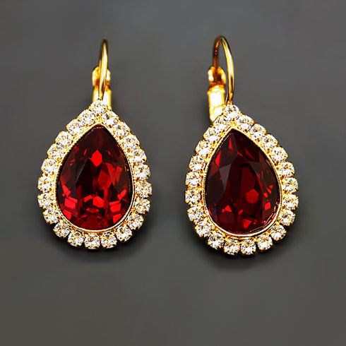 Auskari "Debesu Piliens (Siam)" ar Swarovski™ kristāliem
